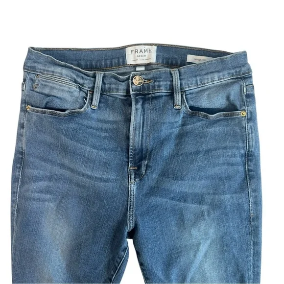 Frame Le High Rise Skinny Jeans Size 29 Medium Wash - Picture 4 of 13